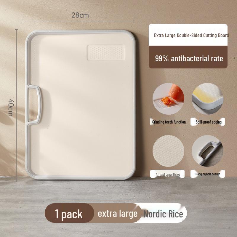 Antibacterial Double-sided Plastic Cutting Board - Kitchen Sloped Food-grade Chopping Board for Fruit