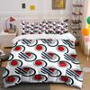 Red Gray Black Circular Geometric Design Duvet Cover Set With 3D Printing Design Soft Polyester Bedding Set All-Season Comfort