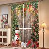 2 Pieces, Christmas Tree Wooden Door Snowman Curtains -30% Blackout - Suitable for Living Room, Bedroom, Kitchen, Home Decoratio