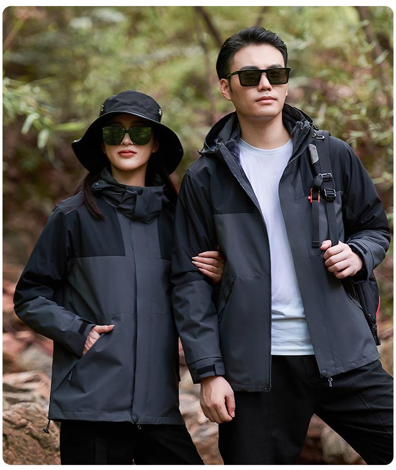 Unisex Wasserdichte Sturm-Kapuzenjacke mit gesticktem Logo für Herbst/Winter