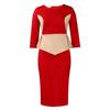 Women's Clothing Autumn and Winter New Fashion Temperament Elegant Color Matching Tongle Hip Wrap Dress