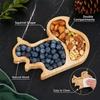 Squirrel Fruit Shape Squirrel Wooden Snack Tray Wood Double Dish Holder  Home Decor