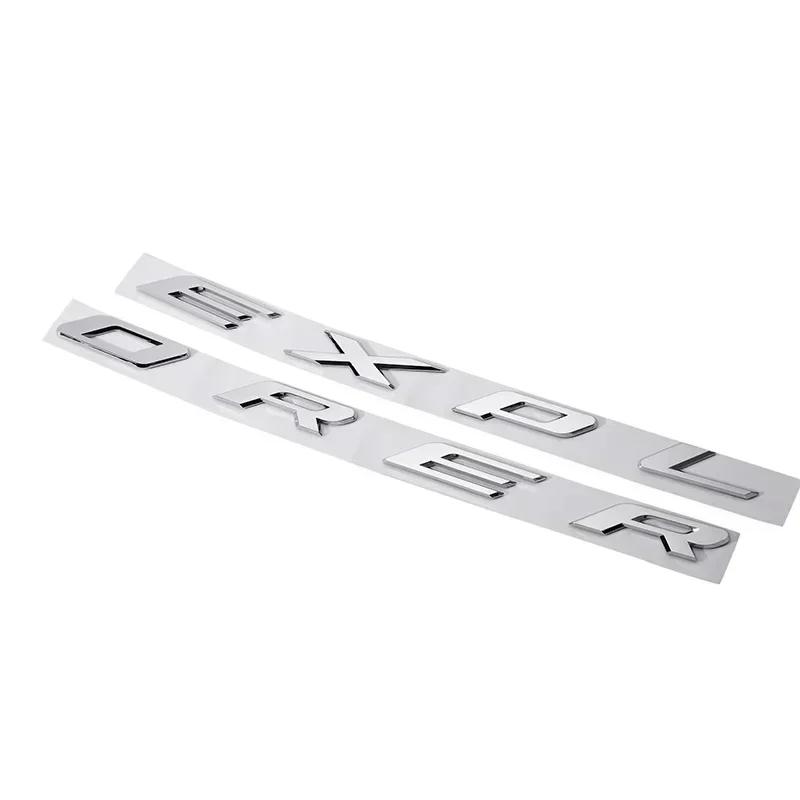 3D ABS Chrome Black Explorer Logo Car Front Hood Emblem Bonnet Letters Badge Sticker For Explorer 2020 2021