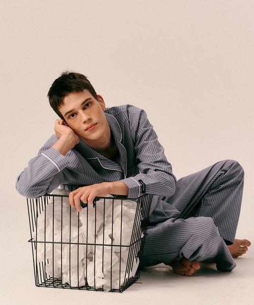 

[Sleepy cat] Classical Thin Stripe Pajamas 2C [Shipped from Korea] 100% Authentic Blue