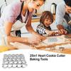 25-Cavity Small Heart Shape Cookie Cutter Set Stainless Steel Biscuit Molds for Valentine Wedding Baking Mini Cookies