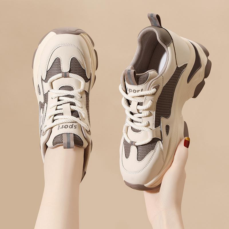Sports shoes women's dad shoes women's spring and autumn new versatile thick-soled soft-soled heightening casual shoes women's shoes