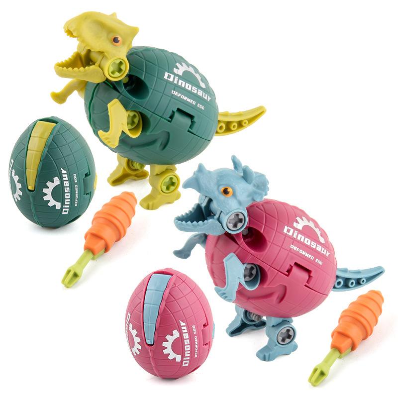 Stem Deformation And Assembly Dinosaur Egg Velociraptor Triceratops Nut Screw Disassembly And Assembly Combination Toy