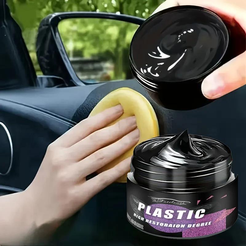 Plastic & Rubber Repair Paste - Automobile Plastic Parts Refurbishment Paste, Tire Coating, Black Glossy Dashboard Repair for Ye