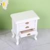 1: 12 Scale Wooden Doll house night table With Functional Drawer For Miniature Bedroom Scene Decoration