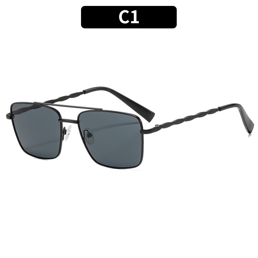 European And American Double Beam Metal Frame Sunglasses Temperament Style Trendy Men S And Women S Same Sunglasses Uv Protection