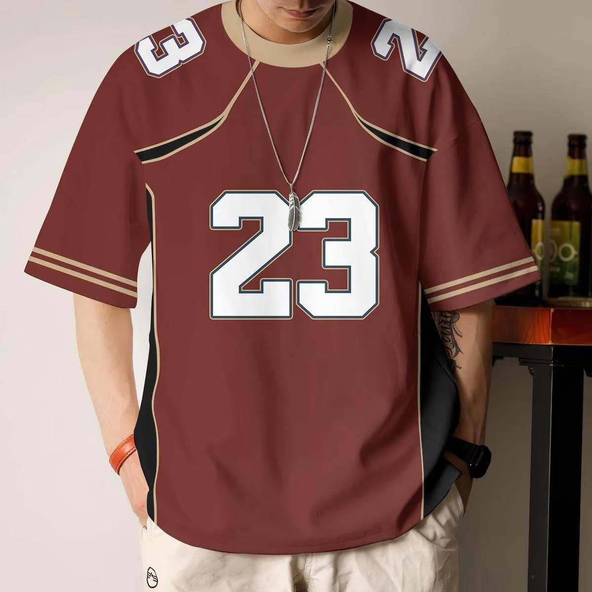 

Men s T-shirt, football shirt, sports shirt, fashionable sports shirt, sweatshirt, summer comfortable top 5XL