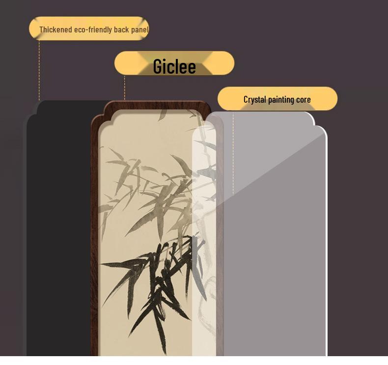 Chinese Ink Bamboo Desktop Screen: Retro Office & Tea Table Decor