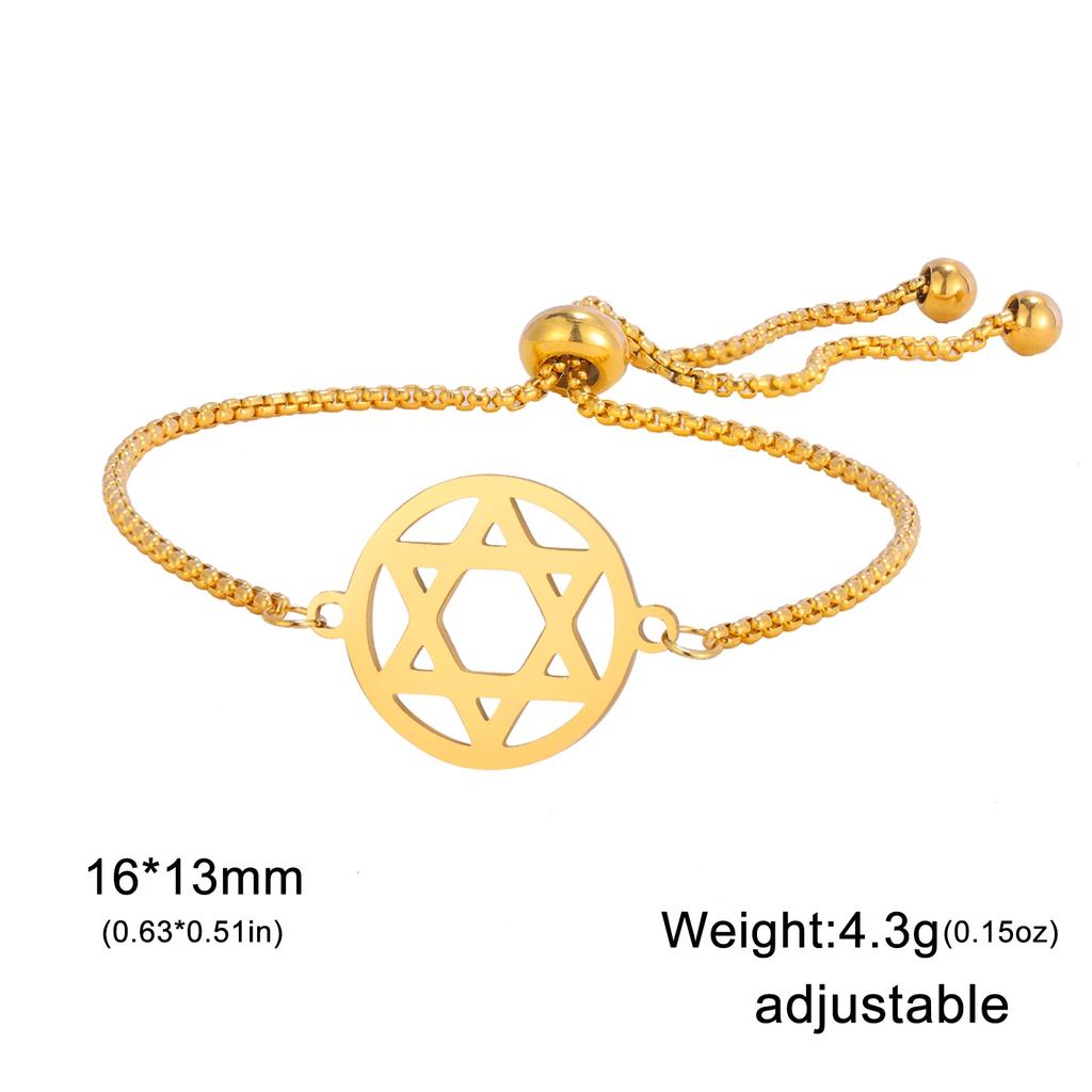 Hexagonal Star Pendant Bracelet Stainless Steel Men's and Women's Classic David Star Talisman Bracelet Couple Jewelry Gift