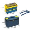 Double Layer Lunch Box with Storage Bag Leakproof Student Microwave Dinnerware Set with Fork Spoon Food Snack Storage Container