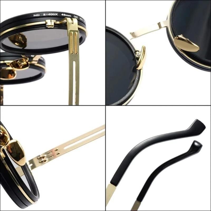 9 Level Adjustable Filter Sunglasses Light Guard Polarized Glasses Strong PC Metal Frame with Case