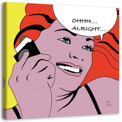 Canvas Print Pop Art Woman with Telephone