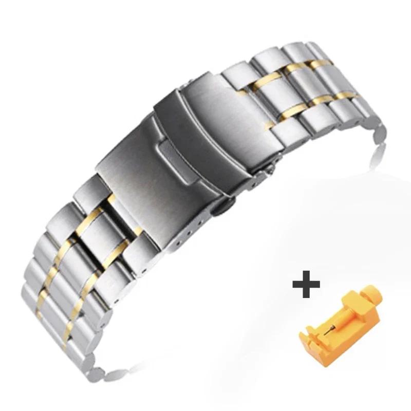 20mm 22mm Men Stainless Steel Watch Band for Huawei GT5 46mm GT4 Metal Bracelet for SAMSUNG Galaxy 7 44mm 40mm 6classic 43 47mm
