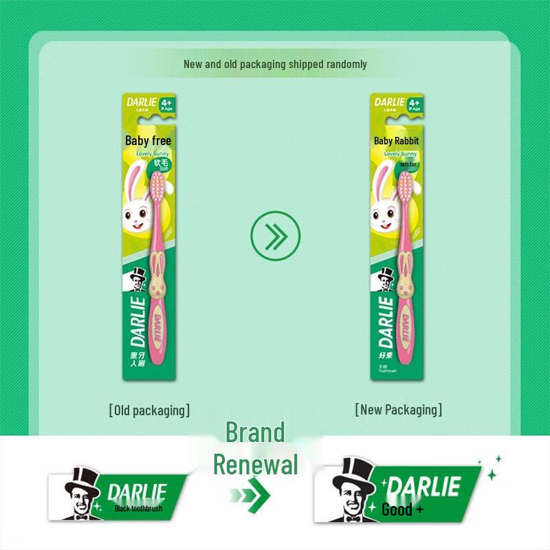 Darlie Baby Rabbit Kids Toothbrush, Soft Bristles, 4+ Years (12-Pack)