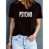 Women's Y2K PSYCHO Pattern T-Shirt Crew Neck Short Sleeve All-Season Casual Trendy Top