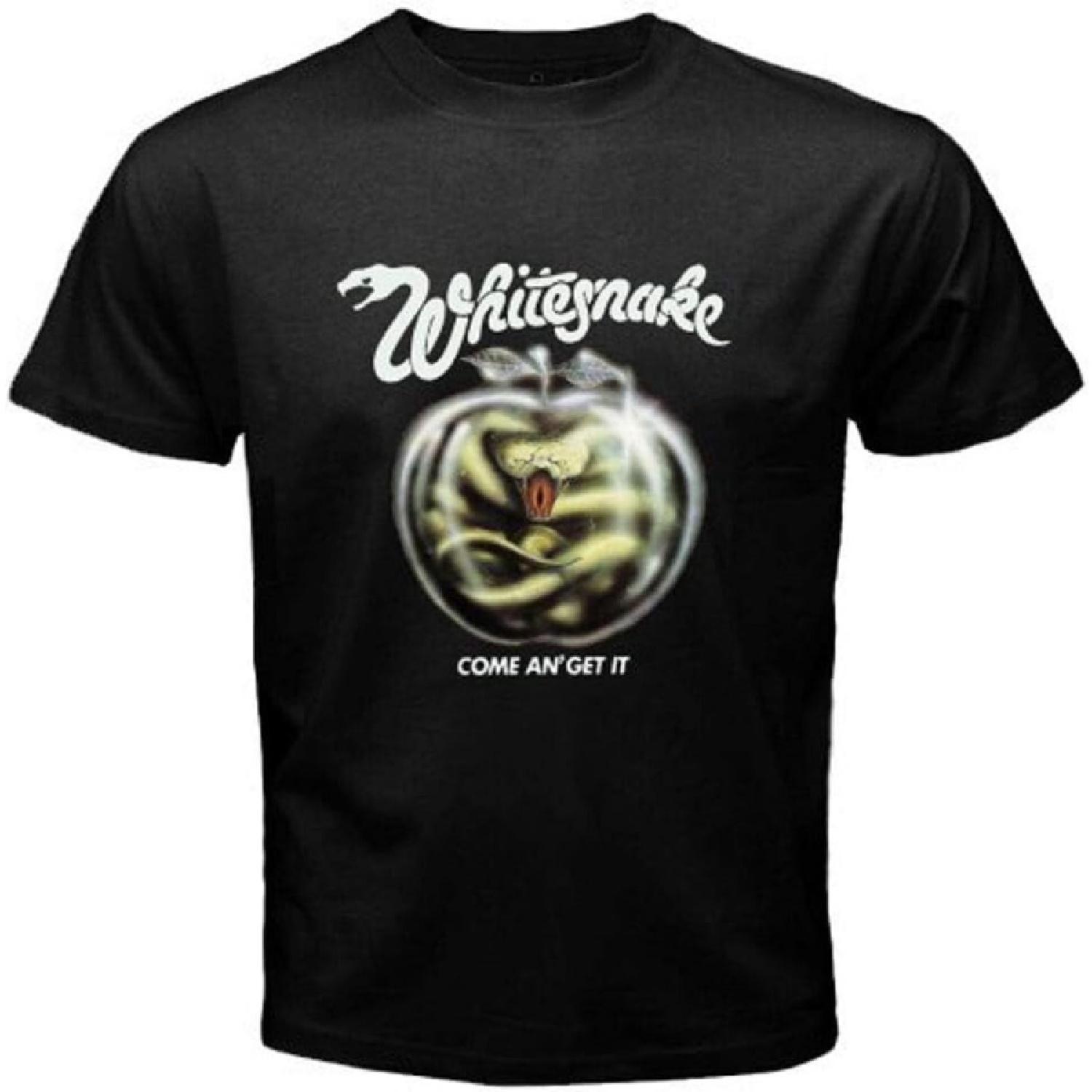 White Snake Whitesnake Come an  Get It Rock Band Men s Black T-Shirt Size S