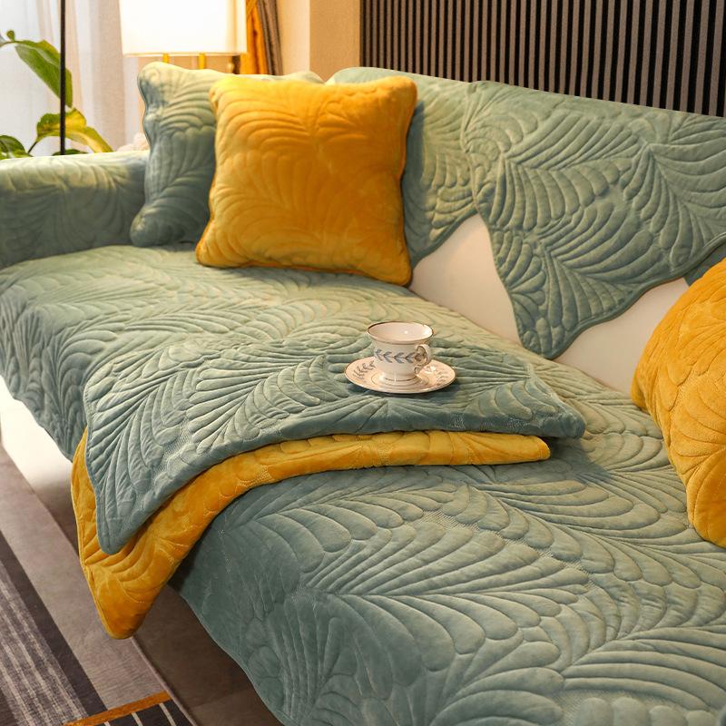 

Milk Fleece Sofa Cushion Winter Non-Slip Seat Cushion Thickened Simple Modern Sofa Cover Plush Cover Towel Winter 70*70cm