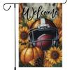 Welcome Fall Garden Flag for Outside Autumn Football Garden Flags Double Sided Burlap Small Seasonal Pumpkin Lawn Yard Vertical Thanksgiving Decorati