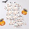 Women's Halloween Pajama Set with Short Sleeve Button Down Shirt and Shorts