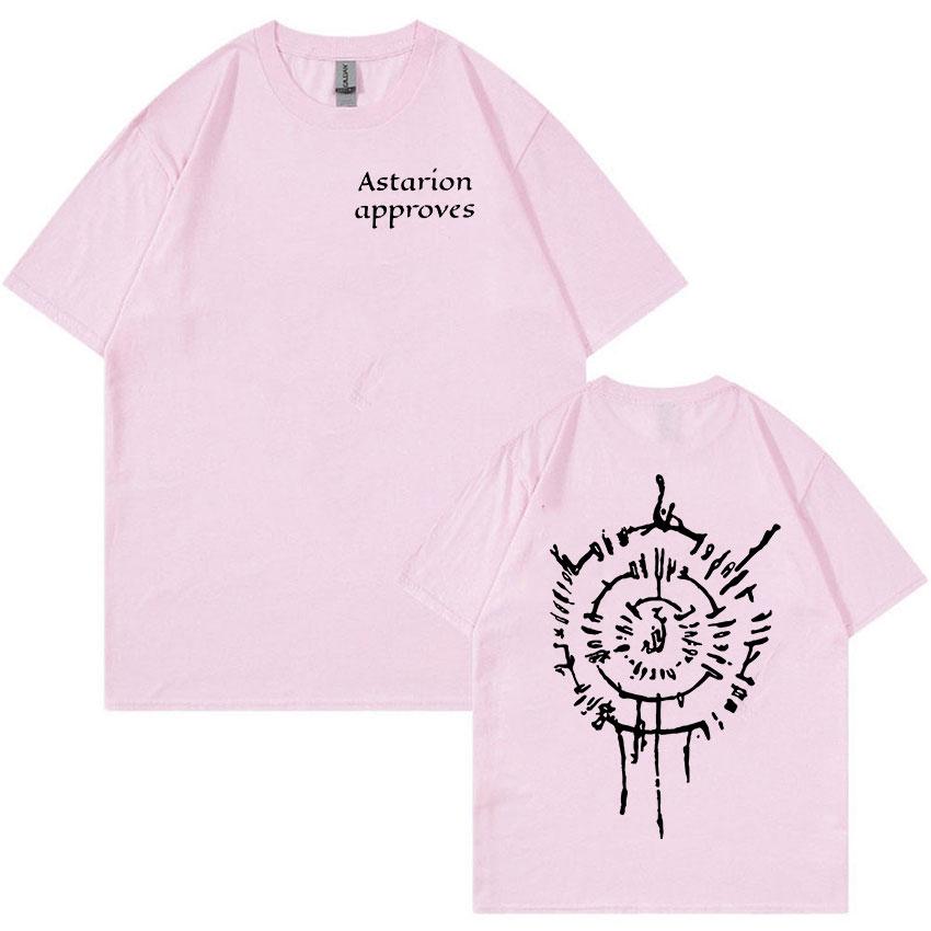 Hot Astarion Letters Graphic T Shirt Men's Casual Fashion Short Sleeve T-Shirt Unisex 100% Cotton Oversized T Shirts Streetwear