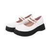 Women's Flats Fashion Flat Platform Black White Wedge Loafers Shoes Patent Leather Straps Mary Janes Shoes Girls