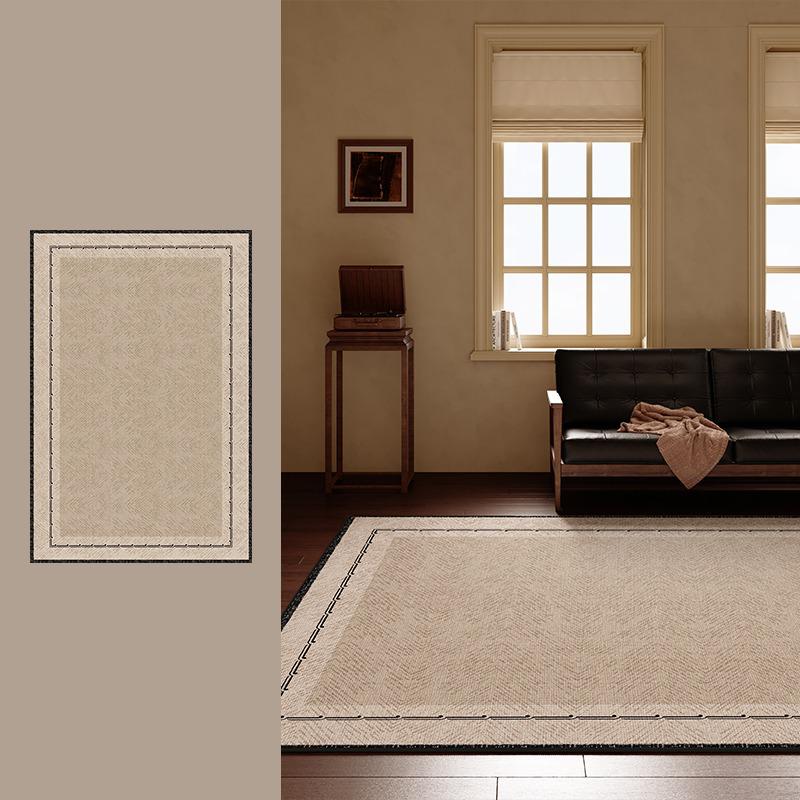Vintage Light Luxury Rugs Living Room Big Size Floor Mats Bedroom Bedside Carpet Loop Pile Tpr Soft Short Plush Rug