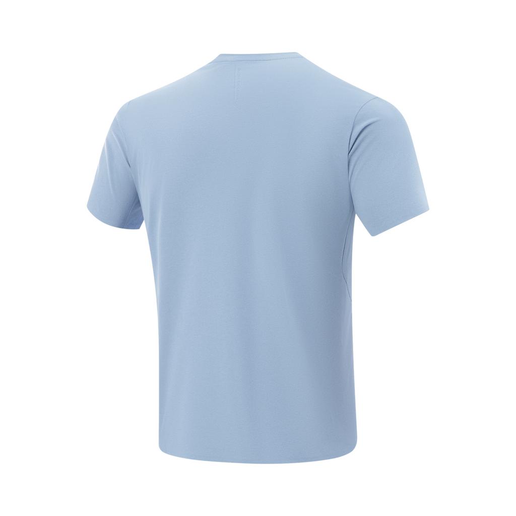 Li Ning Glory Series Sports Fashion Versatile Casual Breathable Crew Neck Logo Short Sleeve T-Shirt Men T-Shirts Blue ATSV693-4