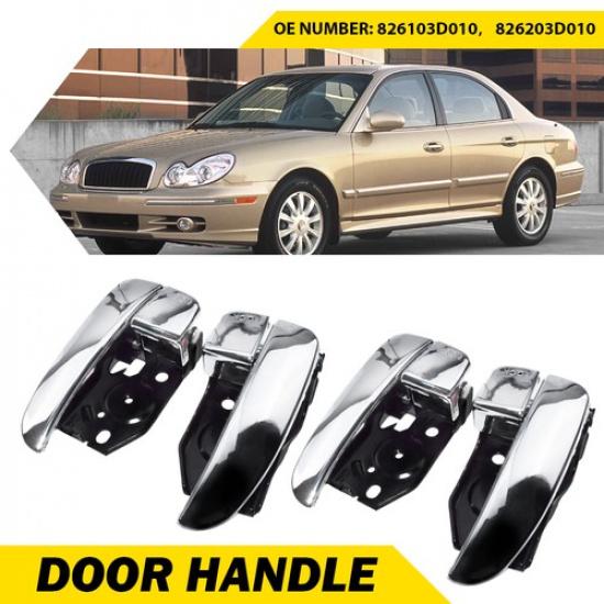 4PCS & Front Rear Side Interior Door Handle Black Fit 2002-2005 Hyundai Sonata