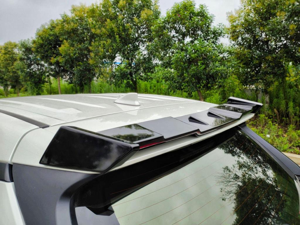 Compatible Body Kit for 2020 Toyota RAV4: Front Lip, Bumper Fender Flares, Side Skirts, Rear & Middle Spoilers, Rear Wing.