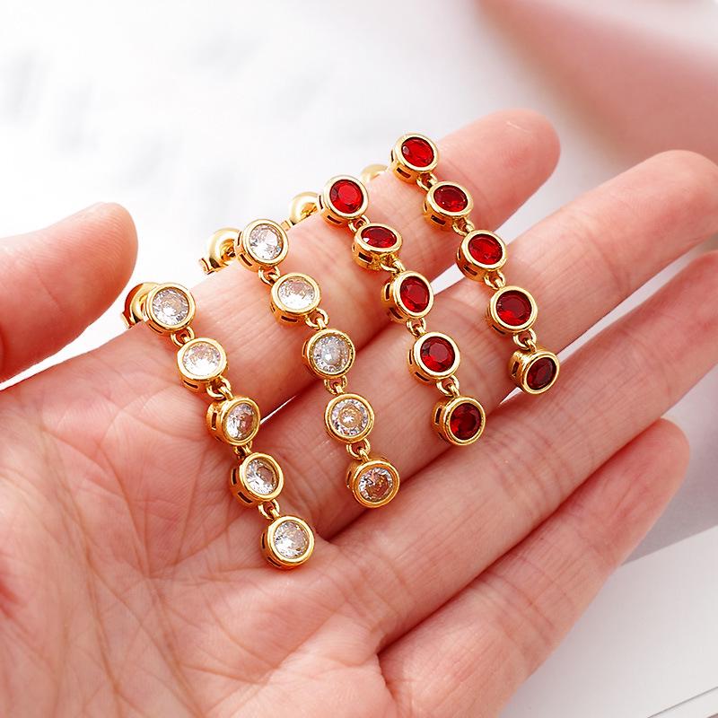 Elegant Zircon Long Earrings - Light Luxury, Versatile Fashion for Women