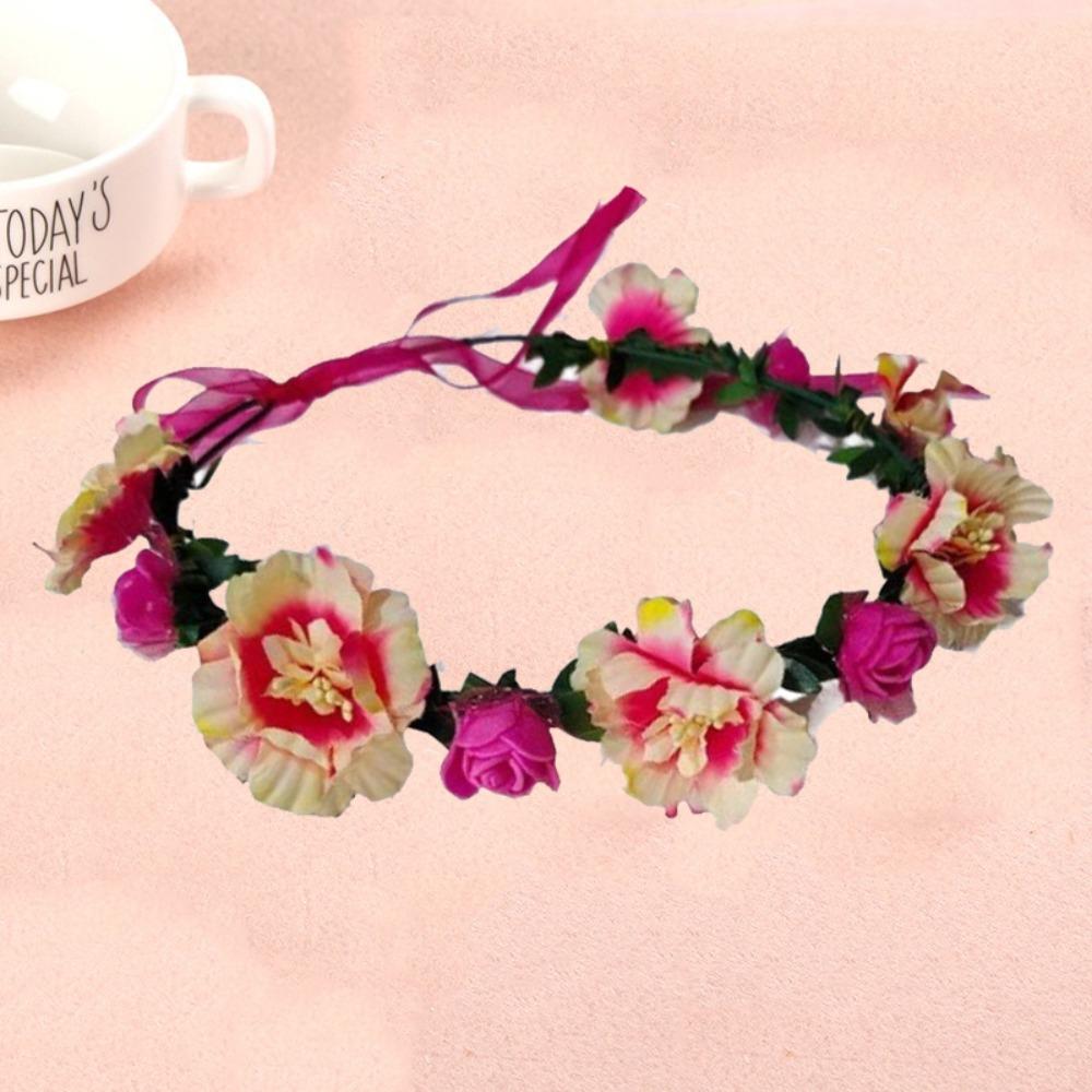 Handmade Flower Crown Braided Wreath Simulated Flower Flower Headbands Elegant Design Sweet Wind Flowers Floral Garland Outdoor