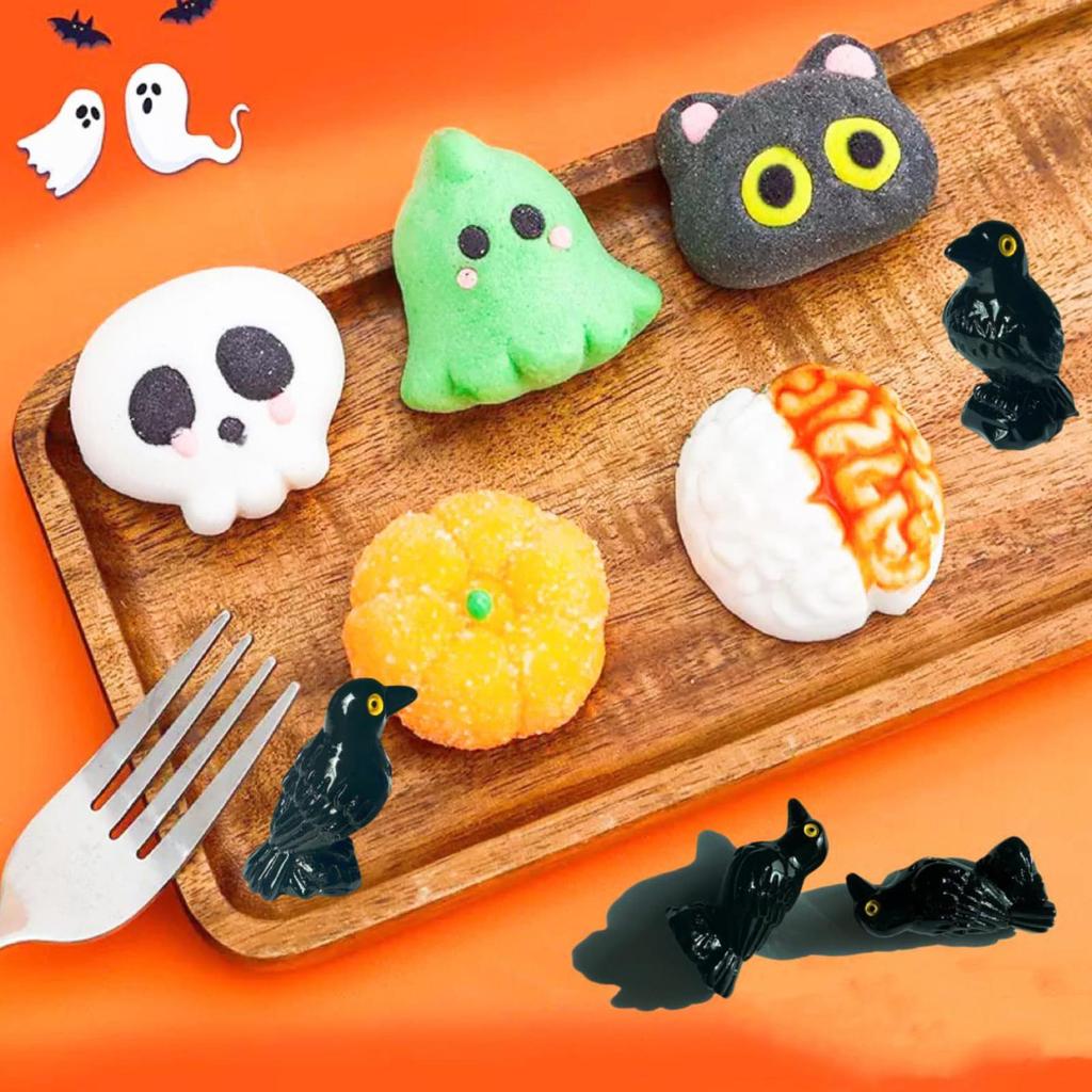 Miniature Crows Sculpture Halloween Resin Crow Figure Ornament 50 Pieces Escape Room Realistic Scene Props Decoration For Porch