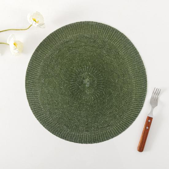 Woven Round Placemat Heat-Resistant Non-Slip Table Mat Elegant Dinner Plate Mat for Home Restaurant Party Dining
