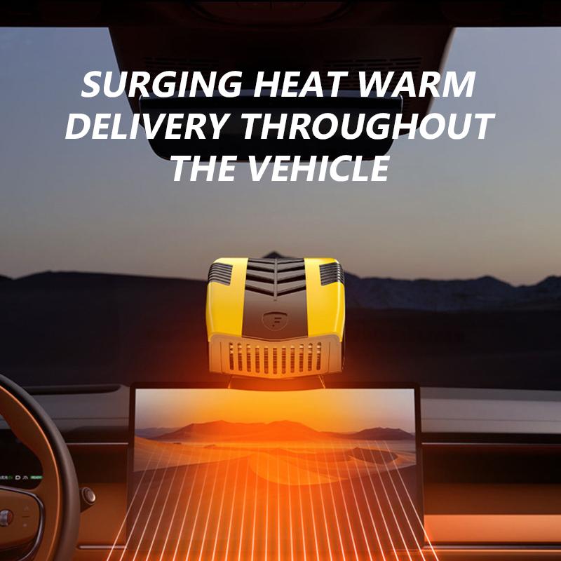 SEAMETAL 12V Car Heater Windshield Defogger and Defroster 360° Rotatable Heating/Cooling Fan Portable Car Air Defogging Heater