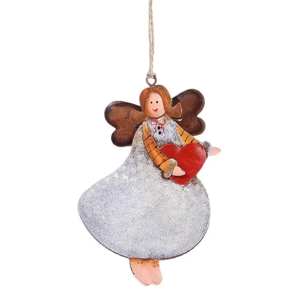 Cartoon Angel Girl Christmas Decorations Multicolor Wrought Iron Drop Ornaments Festival Accessories Handicraft