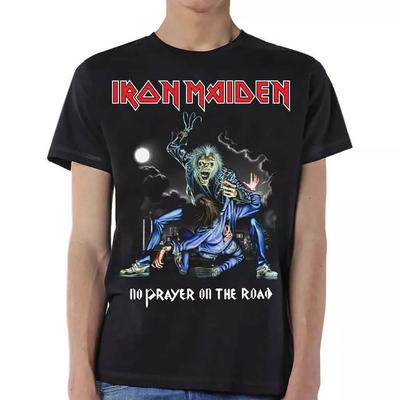 Klasyczny Rock Metalowy Zespół t-shirt Rockoff Trade Męski Iron Maiden No Prayer On The Road T-Shirt, Czarny