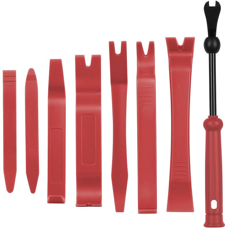 8PC Car Audio Modification Tool Set: Interior Clip Remover & Pry Bar