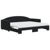 VidaXL Lit de jour avec gigogne et matelas noir 90x200 cm velours 3197329