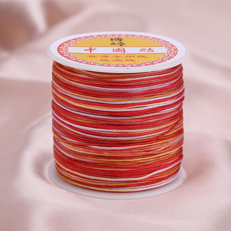Colorful Gradient Handcrafted Bracelet Rope with Jade Hue - 100m Braided DIY Cord for Pendants