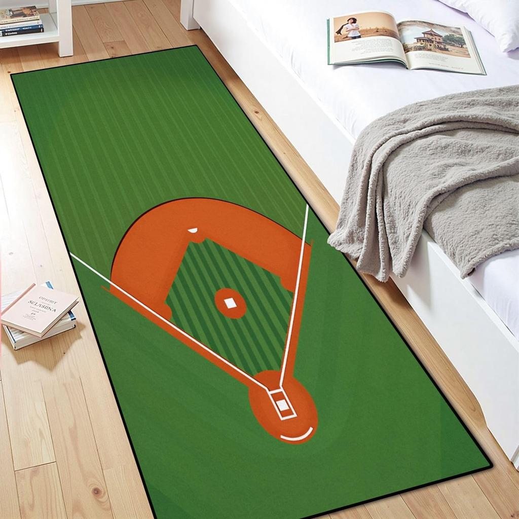 Tennis Court Pattern Runner Rug Sports Theme Absorbent Non-Slip Mat for Living Room Bedroom Hallway Home Decor Long Carpet