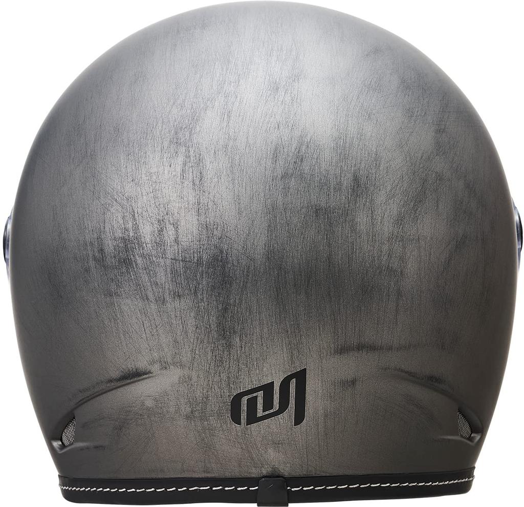 Marushin Motorcycle END Flat Scratch Size L MNF1 (MARUSHIN) Neo-Retro Full-Face Helmet, MILL, Gray, (59-60cm), (Product Code 2001331)