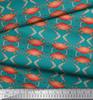 Soimoi Beige Japan Crepe Satin Fabric Crabs Ocean Print Fabric by the metre 42 Inch