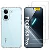 Capa antichoque para Xiaomi Poco X8 Pro 5G e 2 Vidros Temperados Película Proteção de Tela Phonillico®
