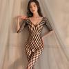 Fan Lei, erotic underwear open crotch passion women's transparent seduction stockings one-piece large mesh uniform 06