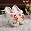 TEMU cotton slippers gingerbread man snowflake christmas atmosphere thick bottom soft hair mop indoor