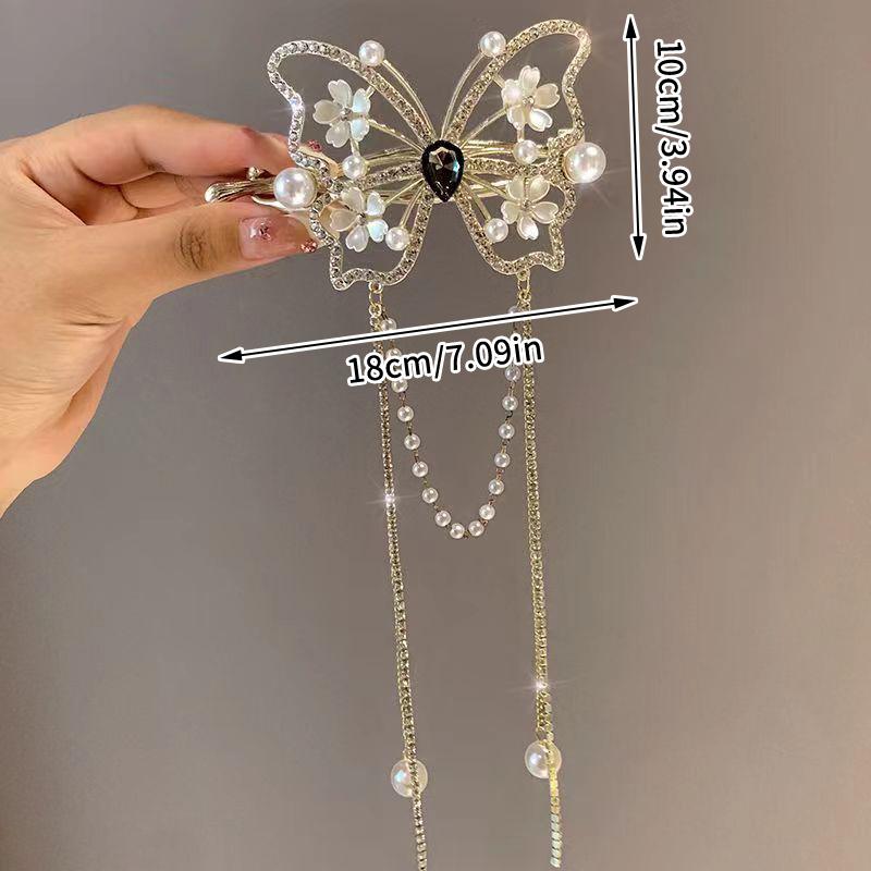 Shark Crab Clips Girls Hair Pin Hair Accessories Women Simple Hair Claw Clip Butterfly Pearl Tassel Hair Clip